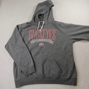 Ohio State Buckeyes Mens XL Hoodie Gray Scarlet & Gray Graphic Sweatshirt OSU